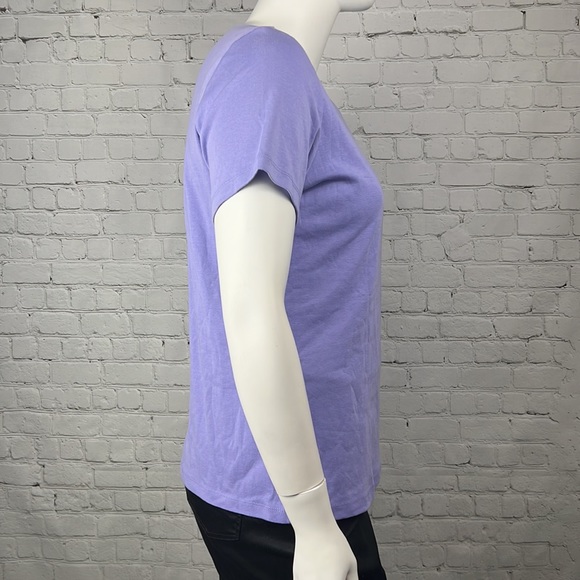 Light Purple Cotton Short Sleeve Scoopneck Top Plus Size 0X - Picture 4 of 5
